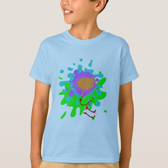 Färgglada pojkars basic t-shirt  (Framsida)