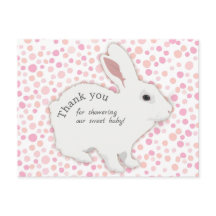 Färgglada prickar kanin baby shower tack