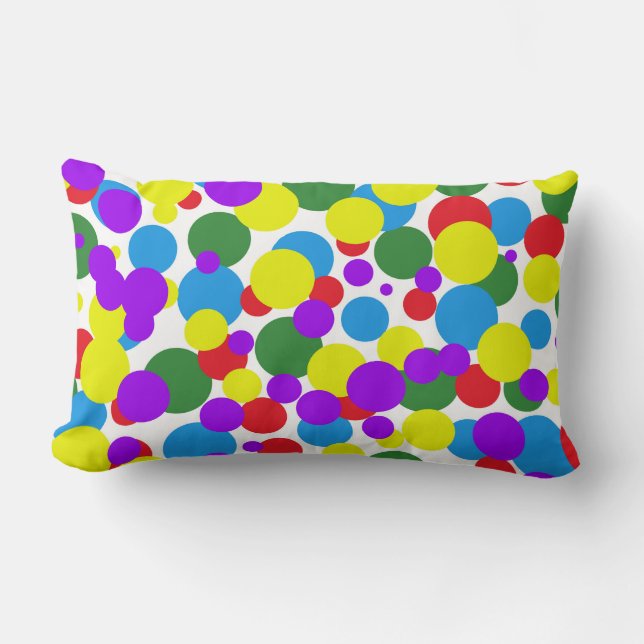 Färgglada prickar lumbarkudde (Framsida)