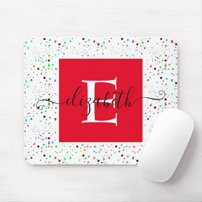 Färgglada prickar  musmatta (Med mus)