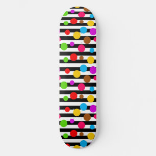 Färgglada prickar randiga mini skateboard bräda 18,5 cm