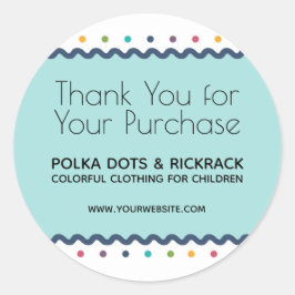 Färgglada Prickar Tack för ditt köp Runt Klistermärke