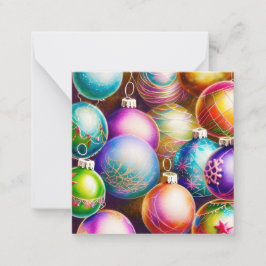 Färgglada prydnadsbudget mini jul anteckningskort