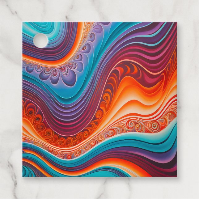 Färgglada Psychedelia Airbrush Art-presentkort Gåvor Etiketter (Framsida)