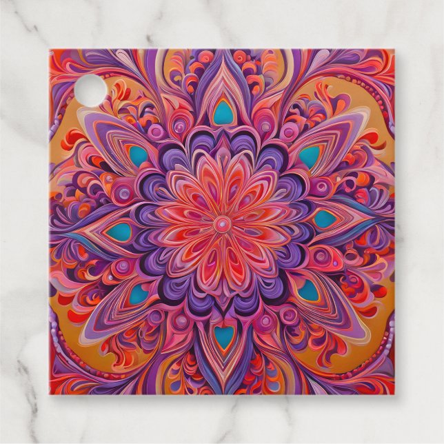 Färgglada Psychedelia Airbrush Artpresentkort Gåvor Etiketter (Framsida)