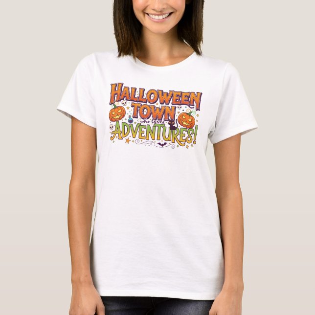 Färgglada Pumpa & Fladdermus Grafisk T-Shirt (Framsida)