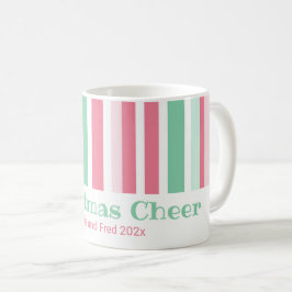 Färgglada rand jul kaffemugg