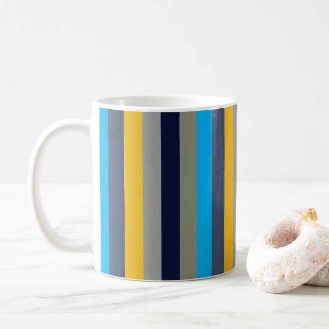 Färgglada Ränder  Kaffemugg (Med munk)