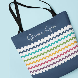Färgglada ränder Monogram Tygkasse