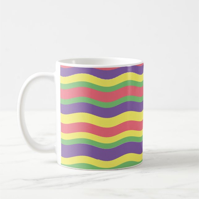 Färgglada randiga design kaffemugg (Vänster)
