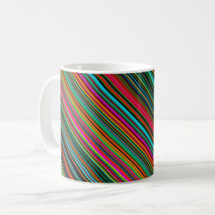 Färgglada randiga flervärger kaffemugg