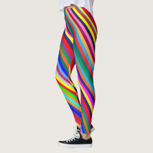 Färgglada randiga Leggings