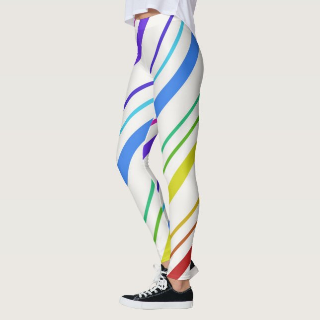 Färgglada randiga leggings (Vänster)