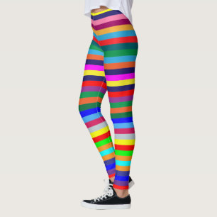 Färgglada randiga leggings