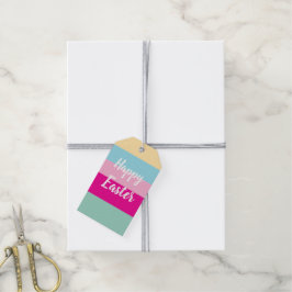 Färgglada randiga mönster Glad påsk Platt kort