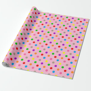 Färgglada regnbågsprickar rosa presentpapper