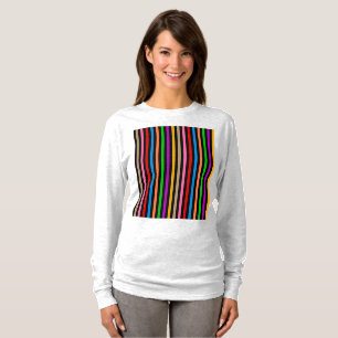 Färgglada regnbågsränder linjer design - svart  t shirt