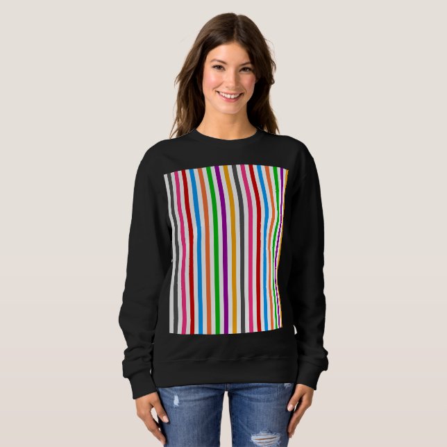 Färgglada regnbågsränder linjer design - Vit  T Shirt (Hel framsida)