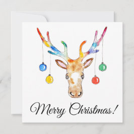 Färgglada renar julkort