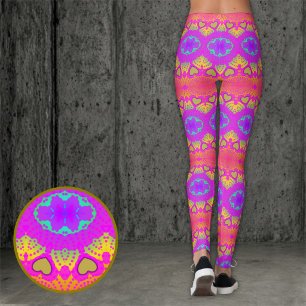 Färgglada Retro Festival Leggings