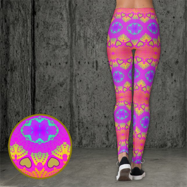 Färgglada Retro Festival Leggings (If you love color, you will defnitatly love this wacky but cute leggings. concert, gym or just hang)