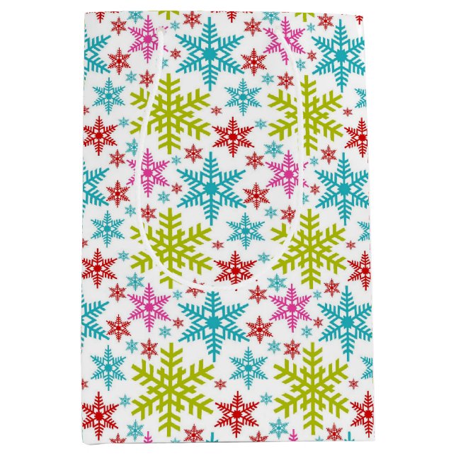 Färgglada Retro Snöflingor Jul (Framsidan)