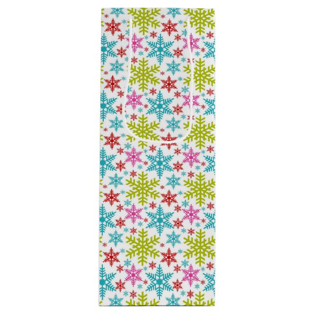 Färgglada Retro Snöflingor Jul (Framsidan)
