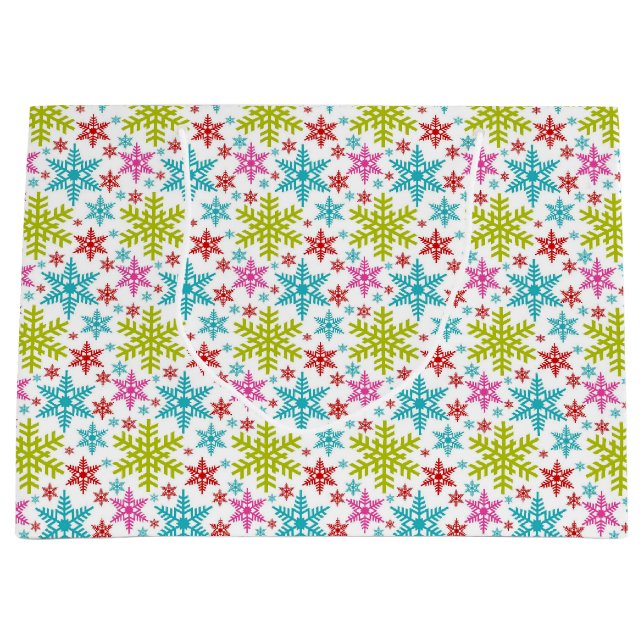 Färgglada Retro Snöflingor Jul (Framsidan)