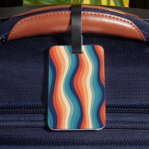 Färgglada Retro-vågor Vintage Bagagebricka