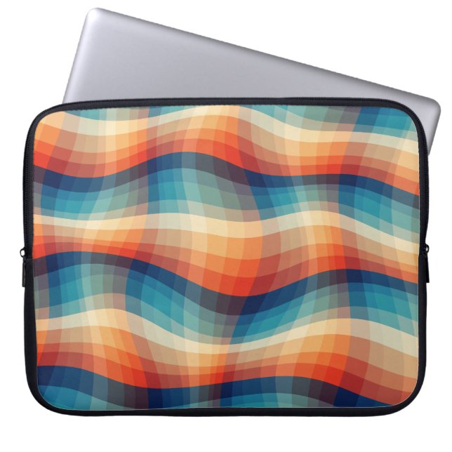 Färgglada Retro-vågor Vintage Laptop Fodral (Framsidan)