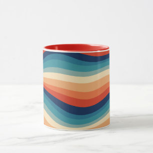 Färgglada Retro-vågor Vintage Mugg