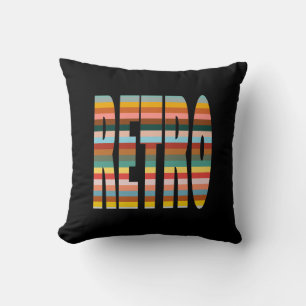 Färgglada Retro Word Stripes Kudde