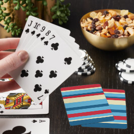 Färgglada röda och blå horisontella ränder casinokort