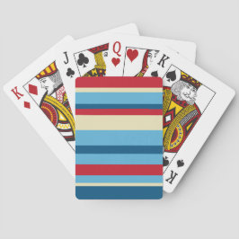 Färgglada röda och blå horisontella ränder casinokort