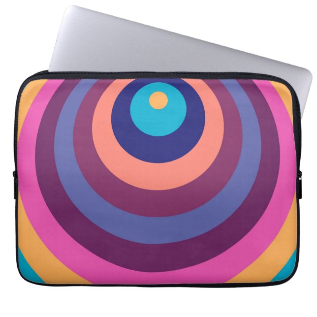 Färgglada Roliga Ränder Modernt Geometriskt Mönste Laptop Fodral (Framsidan)