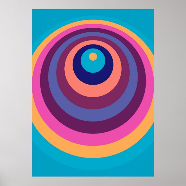 Färgglada Roliga Ränder Modernt Geometriskt Mönste Poster (Framsidan)