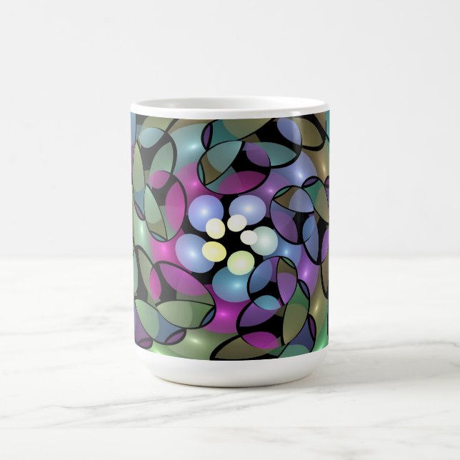 Färgglada rörelser Abstrakt Trippy Fraktal konst Kaffemugg (Center)