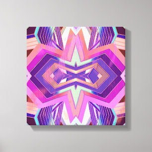 Färgglada Rosa Lila Vintage Geometriska Vibratione Canvastryck