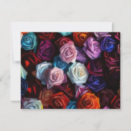 Färgglada Rosor Ros Konst Bouquet Anteckningskort 