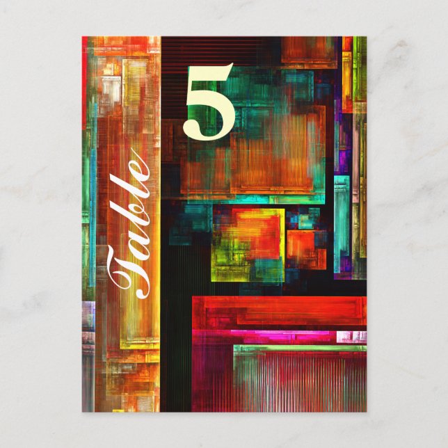 Färgglada rutor Modern abstrakt konst Mönster #04 Vykort (Framsida)