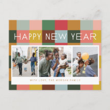 Färgglada rutor Semester Postkort