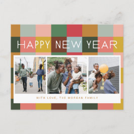 Färgglada rutor Semester Postkort Helg Vykort