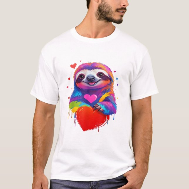 Färgglada sengångare T-shirt - Regnbåge Sengångare (Framsida)