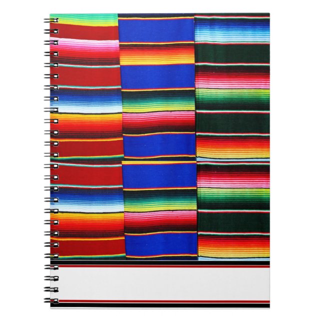 Färgglada serape-ränder anteckningsbok (Framsidan)