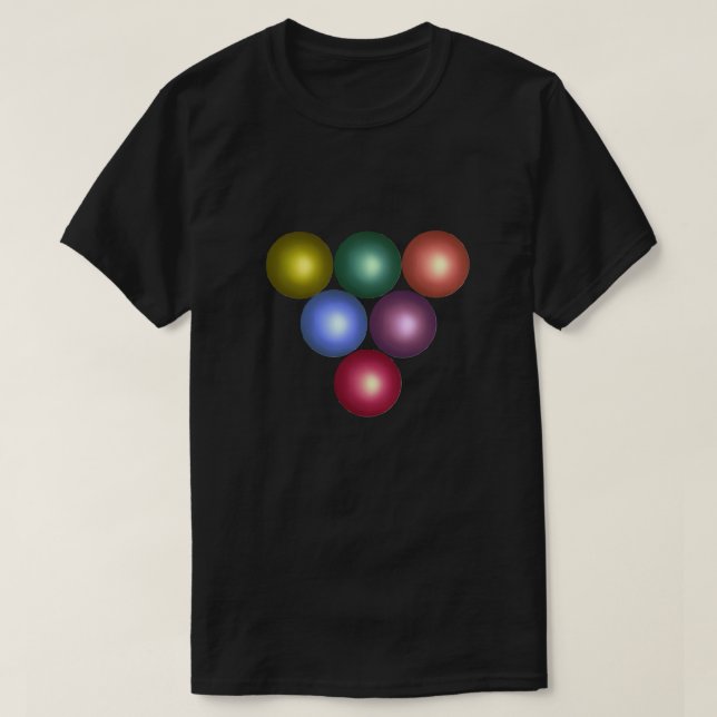 Färgglada sfärer som bildar en triangel t shirt (Design framsida)