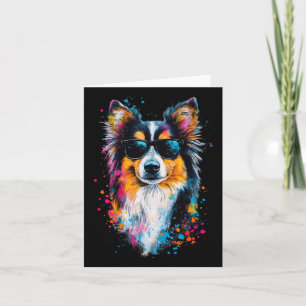 Färgglada Shetlands Shepdog Ansikte Söt Valp Hund Kort