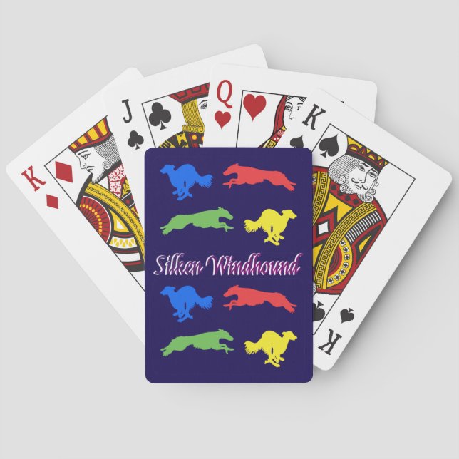 Färgglada Silken Windhounds  Casinokort (Baksidan)