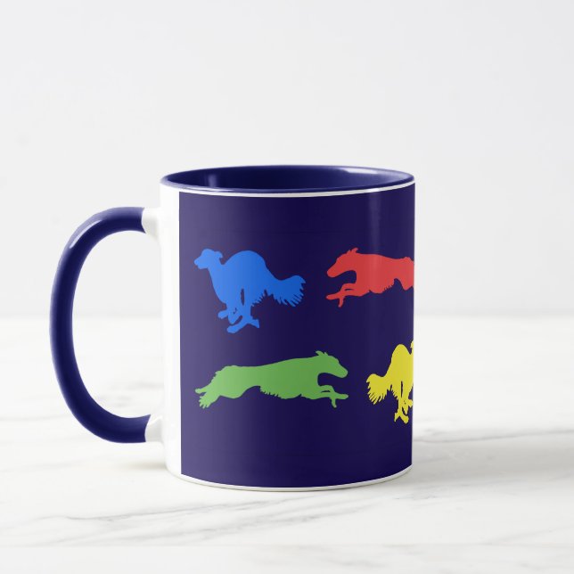 Färgglada Silken Windhounds  Mugg (Vänster)