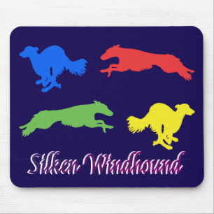 Färgglada Silken Windhounds Musmatta
