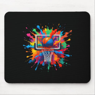 Färgglada Sketll Tie Dye Hoop Nät Slam Dunk Splash Musmatta